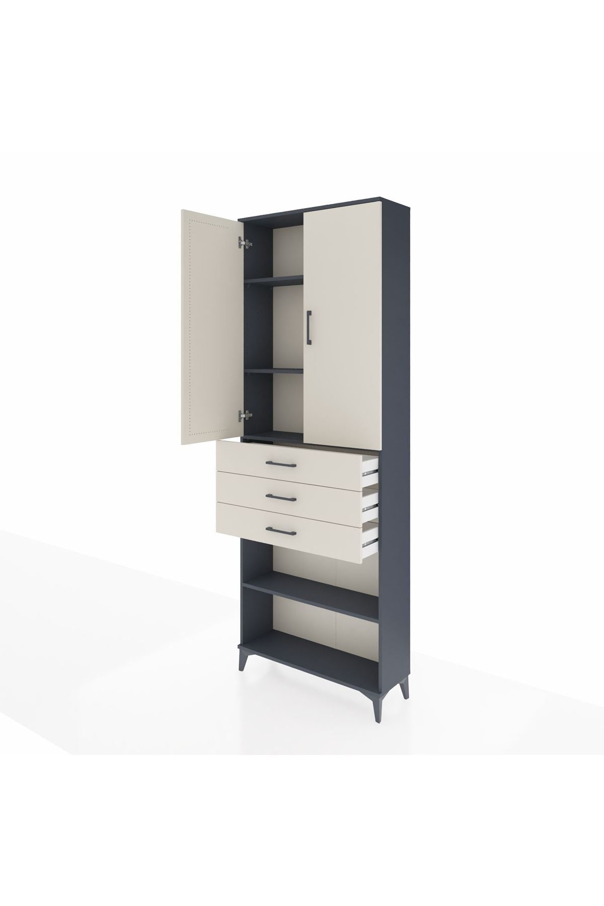 Arges Dolap 4 Raflı 3 Çekmeceli 2 Kapaklı 88x30x243 - S33M271V4A