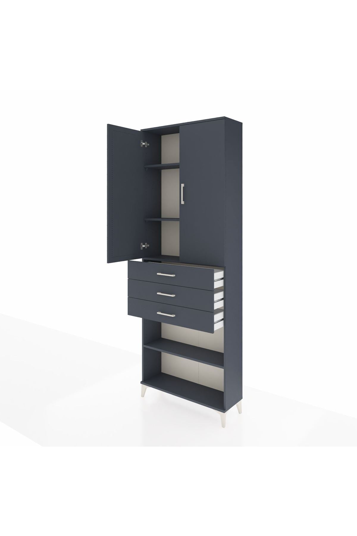 Arges Dolap 4 Raflı 3 Çekmeceli 2 Kapaklı 88x30x243 - S33M271V5A