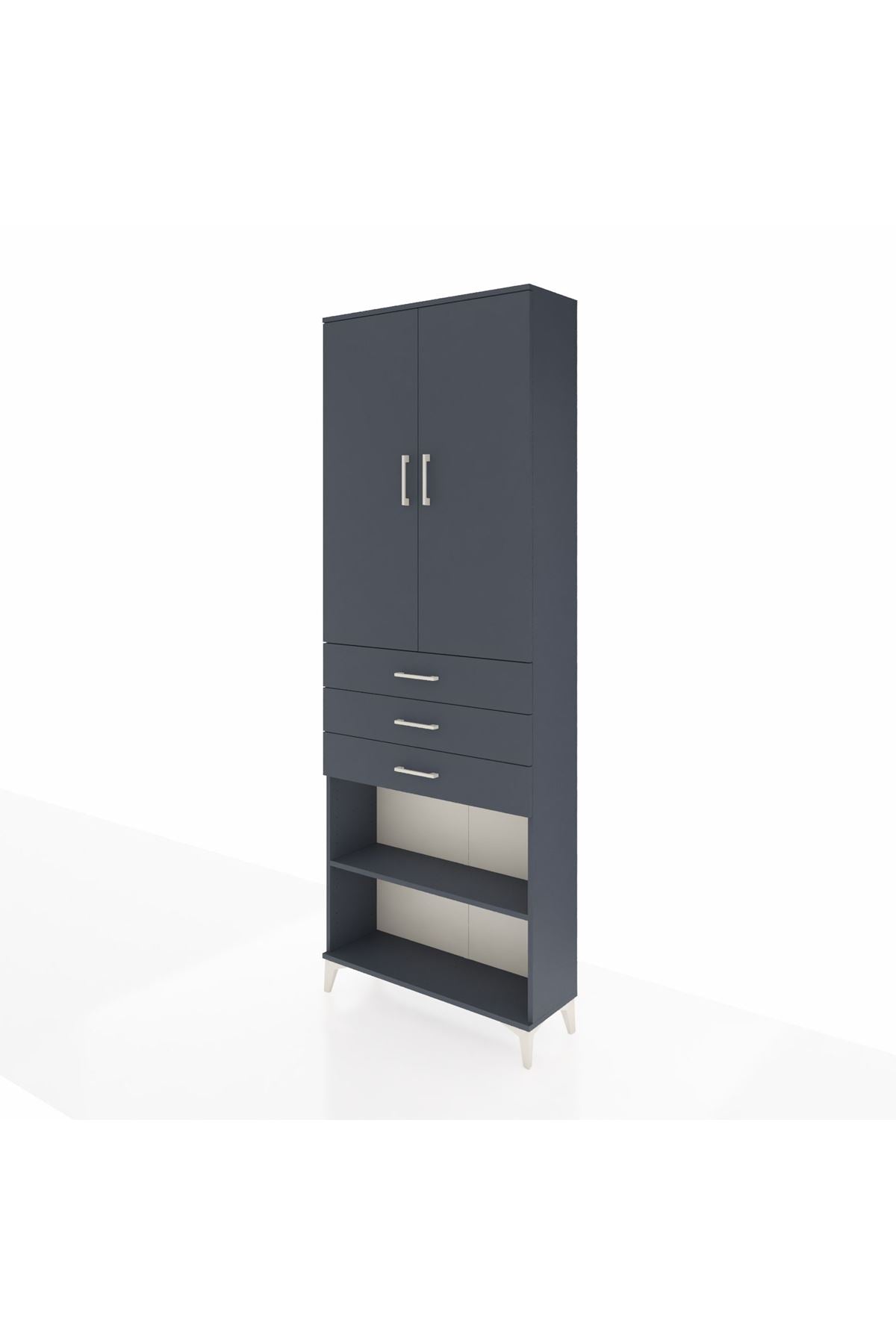 Arges Dolap 4 Raflı 3 Çekmeceli 2 Kapaklı 88x30x243 - S33M271V5A