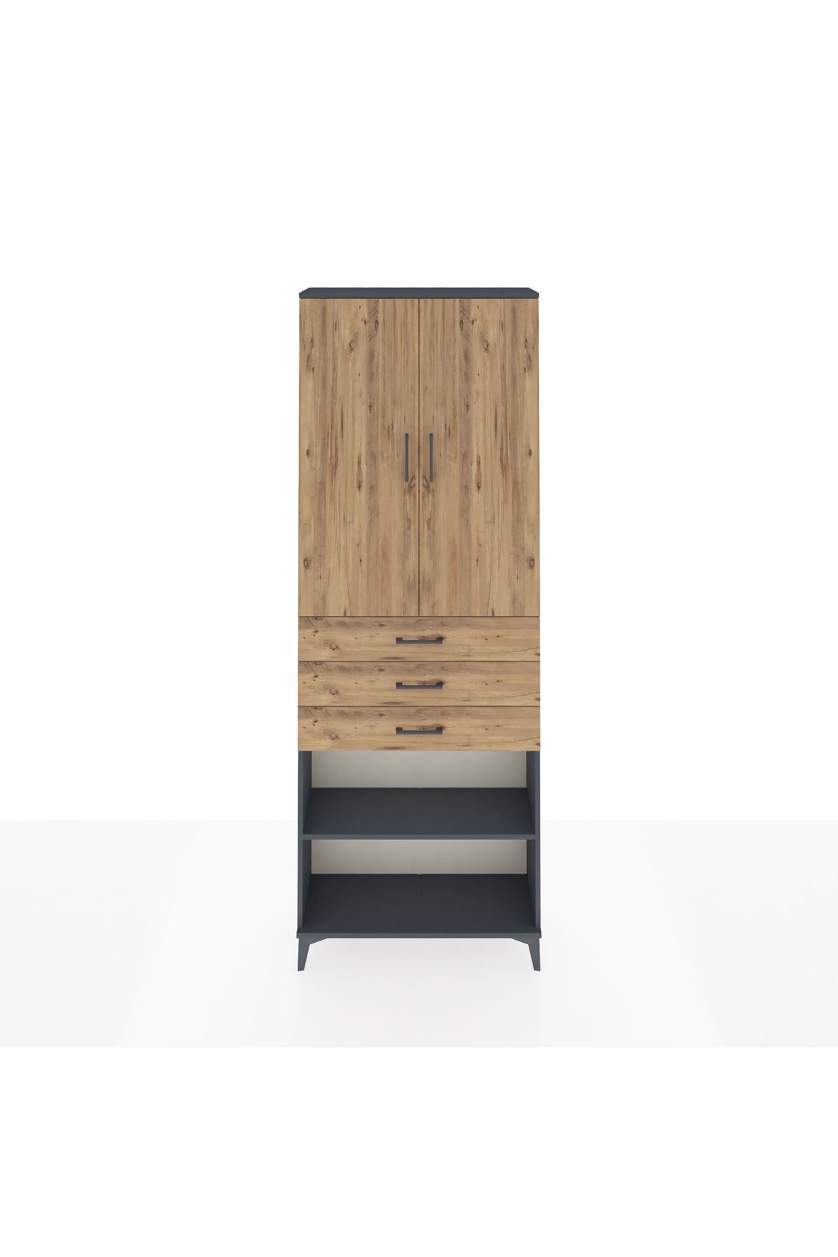 Arges Dolap 4 Raflı 3 Çekmeceli 2 Kapaklı 88x30x243 - S33M271V6A