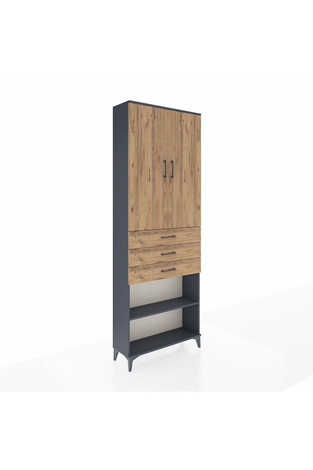 Arges Dolap 4 Raflı 3 Çekmeceli 2 Kapaklı 88x30x243 - S33M271V6A