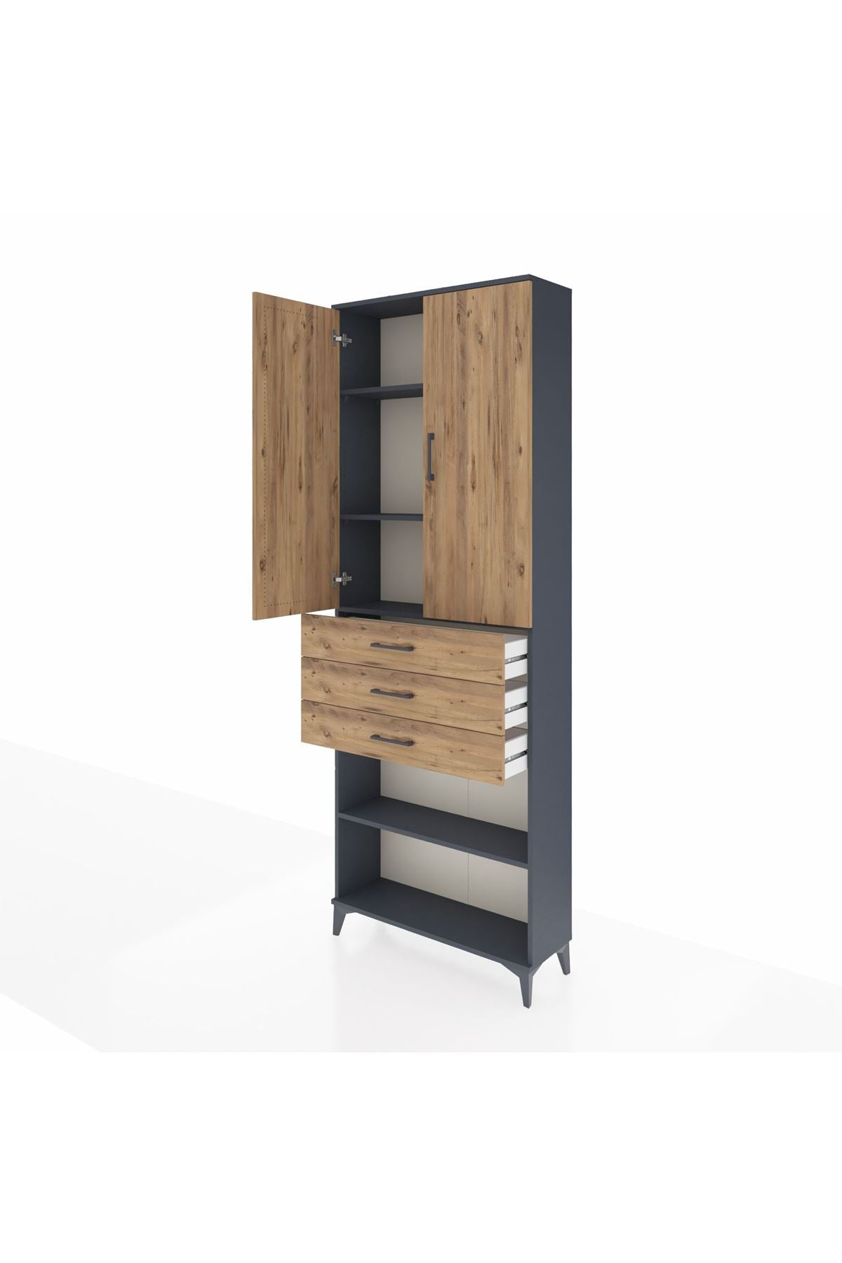 Arges Dolap 4 Raflı 3 Çekmeceli 2 Kapaklı 88x30x243 - S33M271V6A