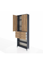 Arges Dolap 4 Raflı 3 Çekmeceli 2 Kapaklı 88x30x243 - S33M271V6A