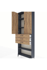 Arges Dolap 4 Raflı 3 Çekmeceli 2 Kapaklı 88x30x243 - S33M271V6A