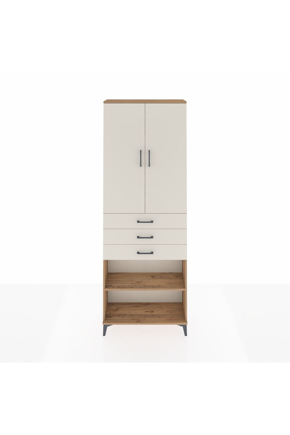 Arges Dolap 4 Raflı 3 Çekmeceli 2 Kapaklı 88x30x243 - S33M271V7A