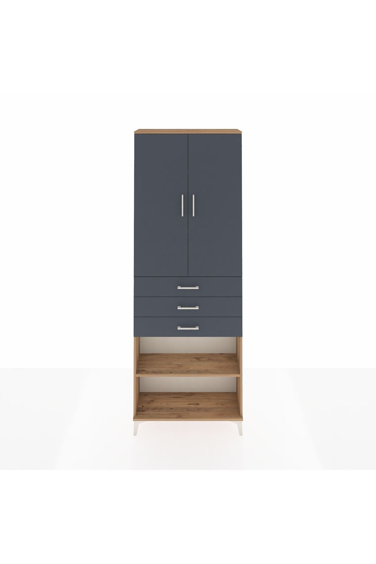 Arges Dolap 4 Raflı 3 Çekmeceli 2 Kapaklı 88x30x243 - S33M271V8A