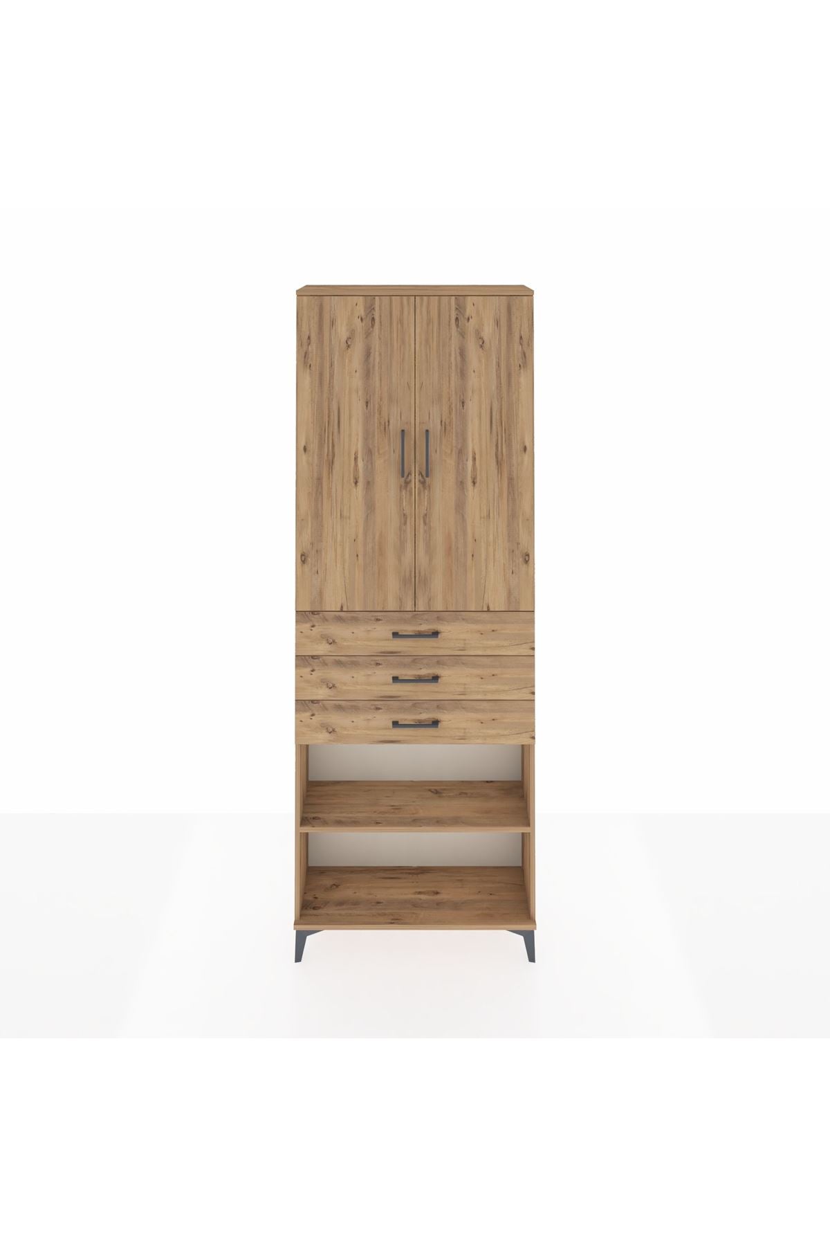 Arges Dolap 4 Raflı 3 Çekmeceli 2 Kapaklı 88x30x243 - S33M271V9A