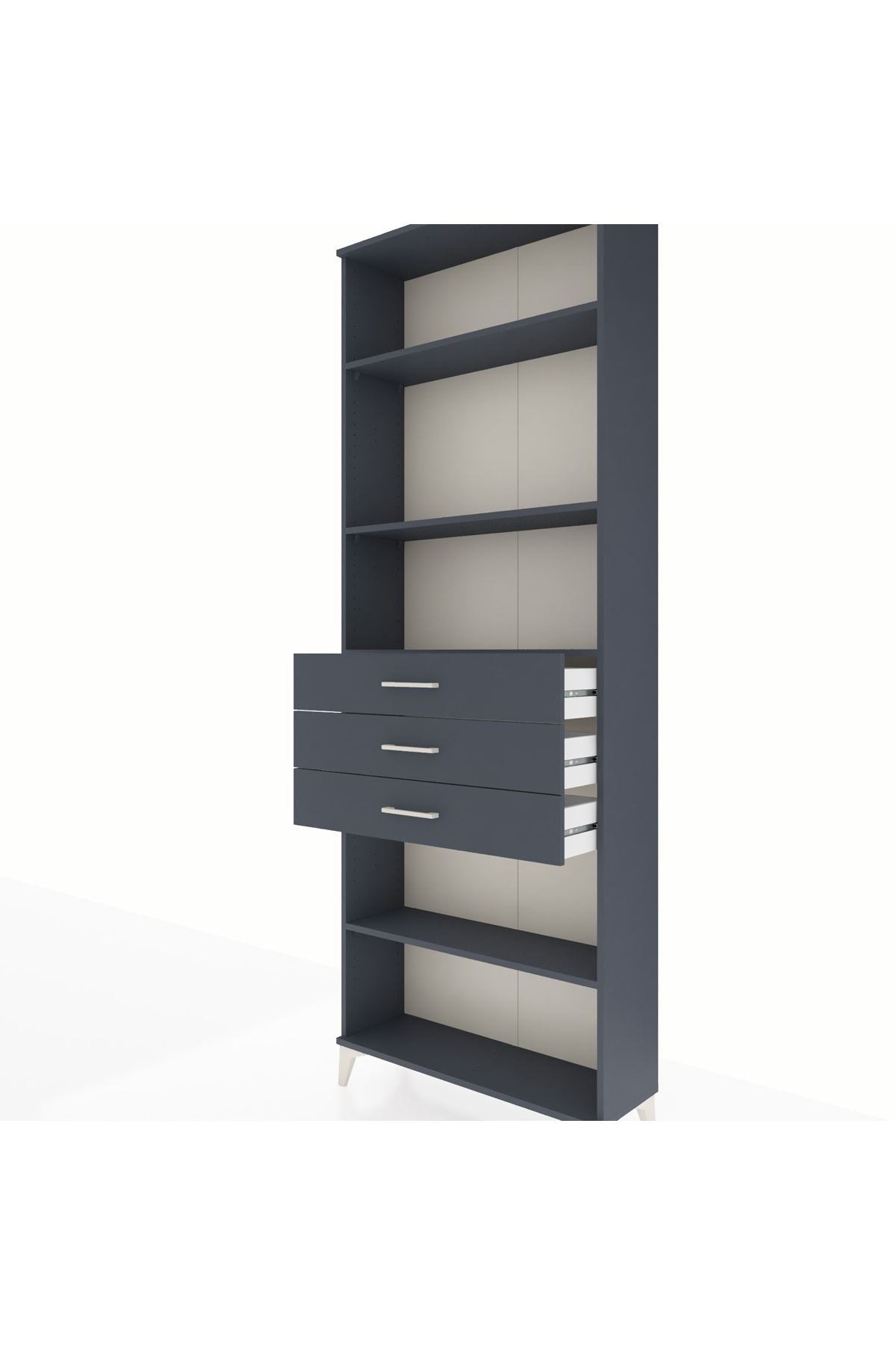 Arges Dolap 4 Raflı 3 Çekmeceli 88x30x243 - S33M272V5A