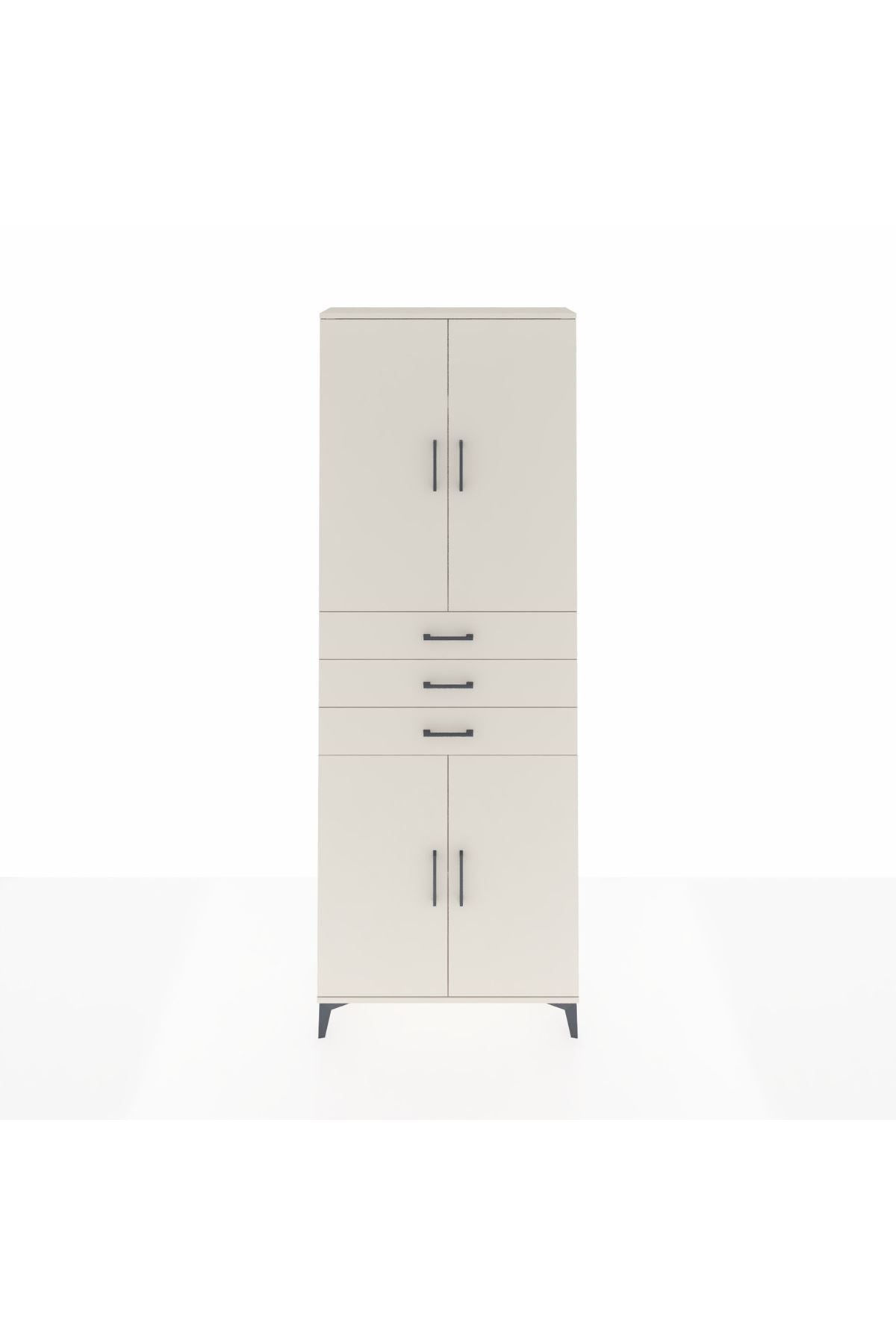 Arges Dolap 4 Raflı 3 Çekmeceli 4 Kapaklı 88x30x243 - S33M273V1A