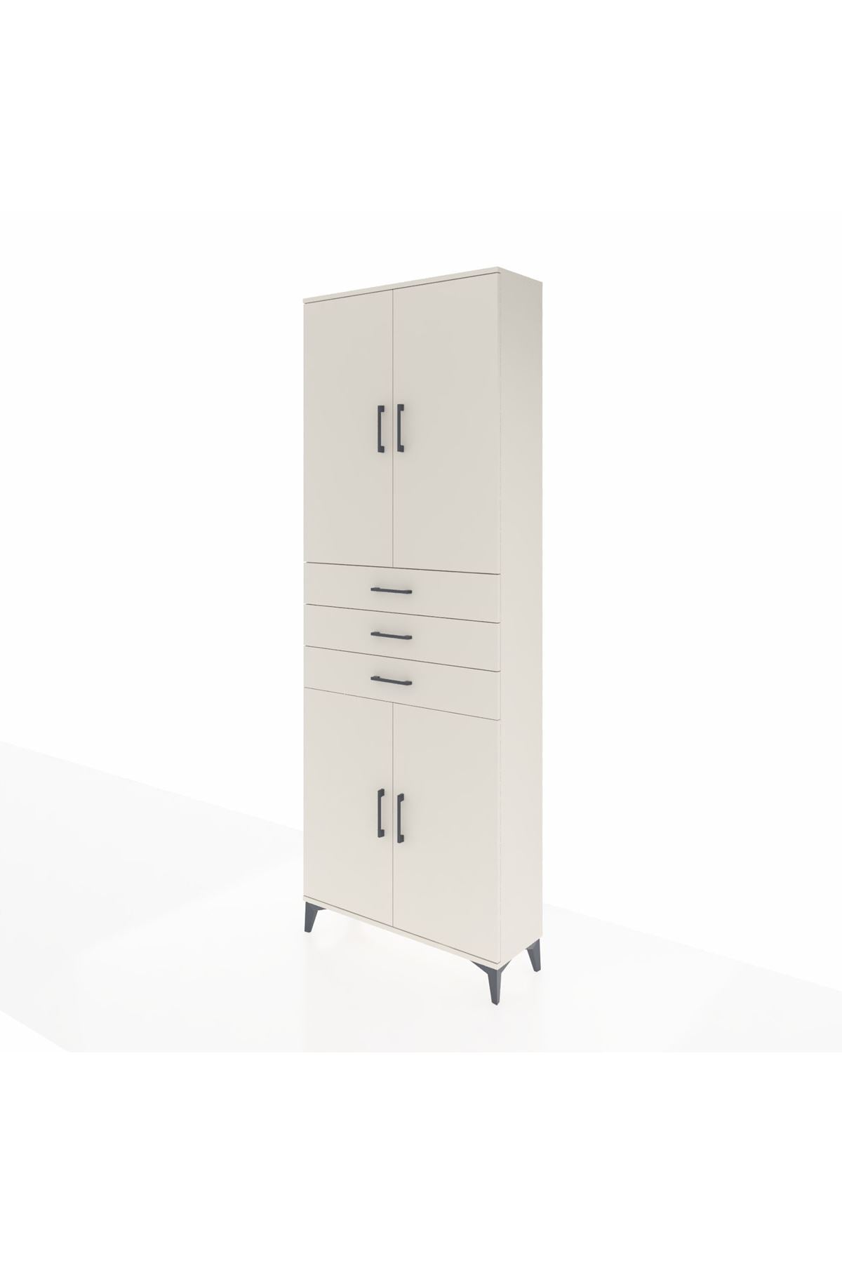 Arges Dolap 4 Raflı 3 Çekmeceli 4 Kapaklı 88x30x243 - S33M273V1A