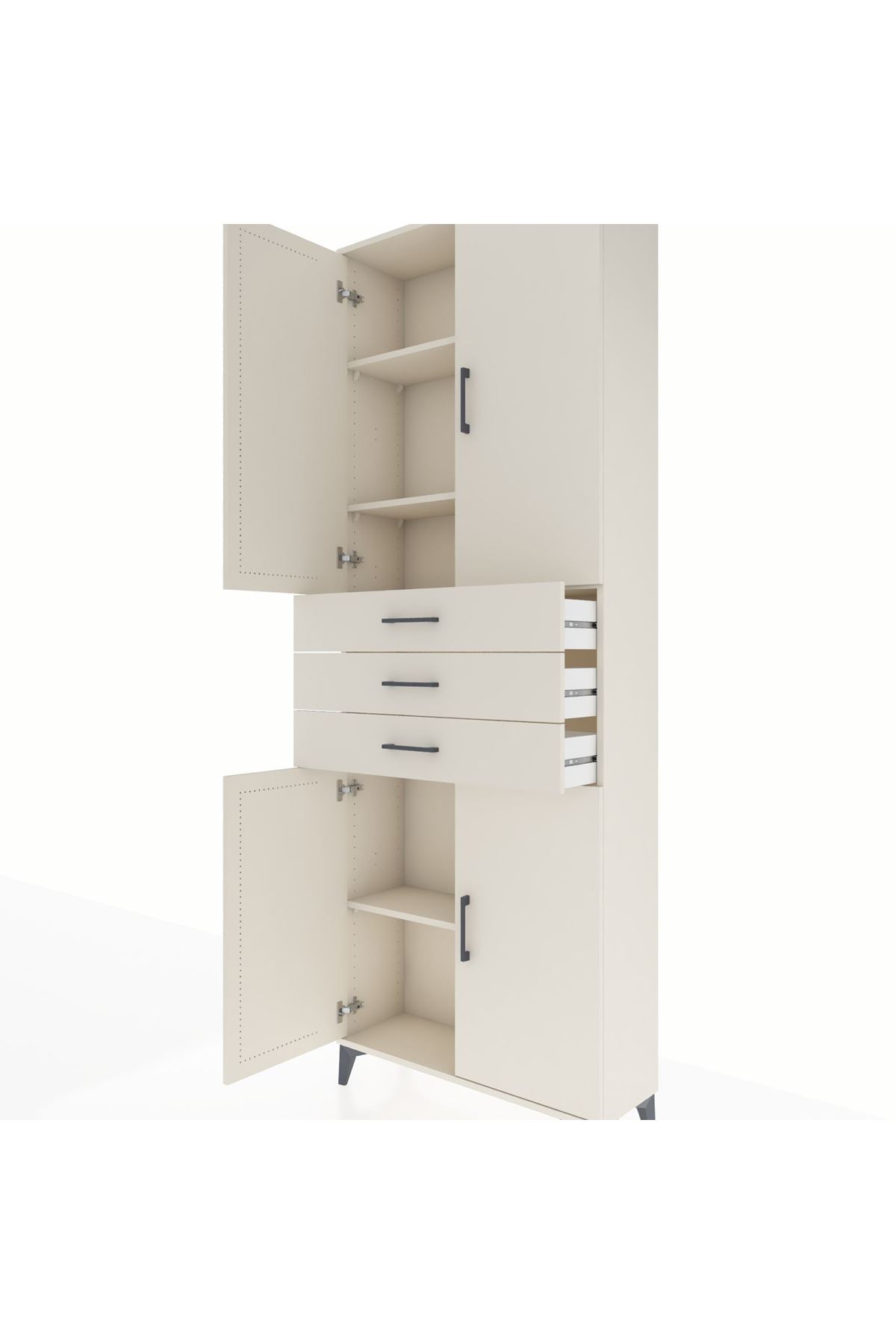 Arges Dolap 4 Raflı 3 Çekmeceli 4 Kapaklı 88x30x243 - S33M273V1A