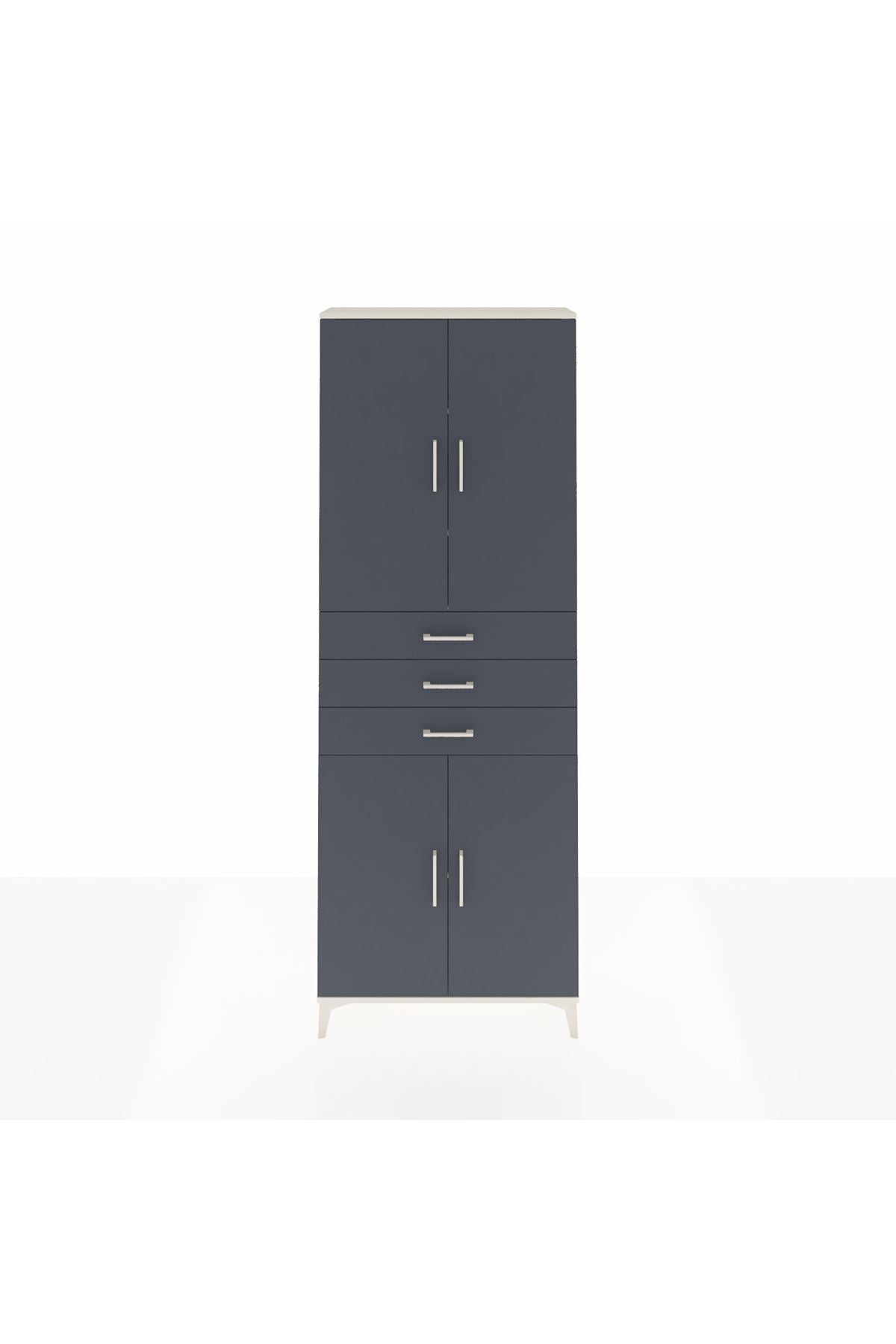 Arges Dolap 4 Raflı 3 Çekmeceli 4 Kapaklı 88x30x243 - S33M273V2A