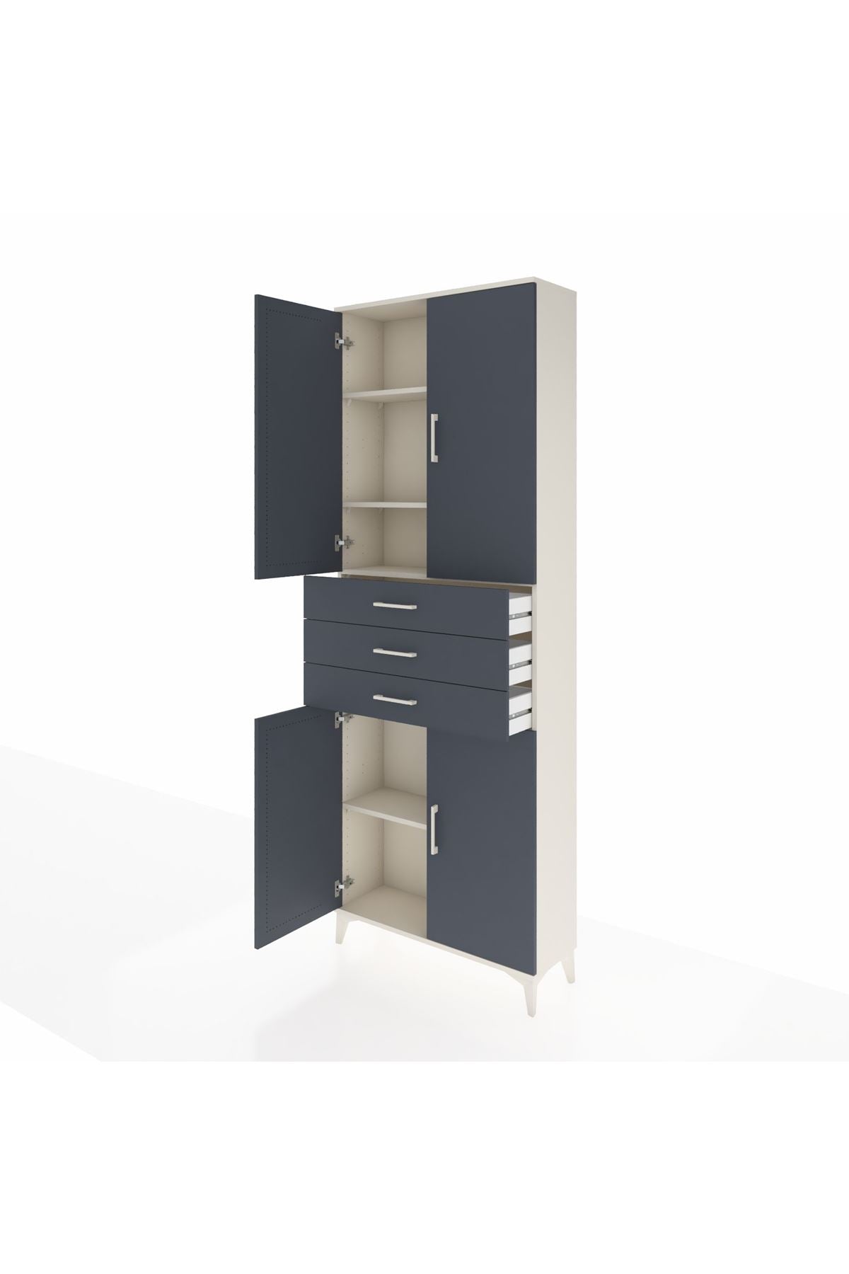 Arges Dolap 4 Raflı 3 Çekmeceli 4 Kapaklı 88x30x243 - S33M273V2A