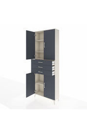 Arges Dolap 4 Raflı 3 Çekmeceli 4 Kapaklı 88x30x243 - S33M273V2A