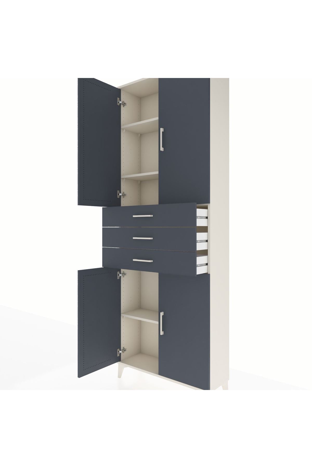 Arges Dolap 4 Raflı 3 Çekmeceli 4 Kapaklı 88x30x243 - S33M273V2A