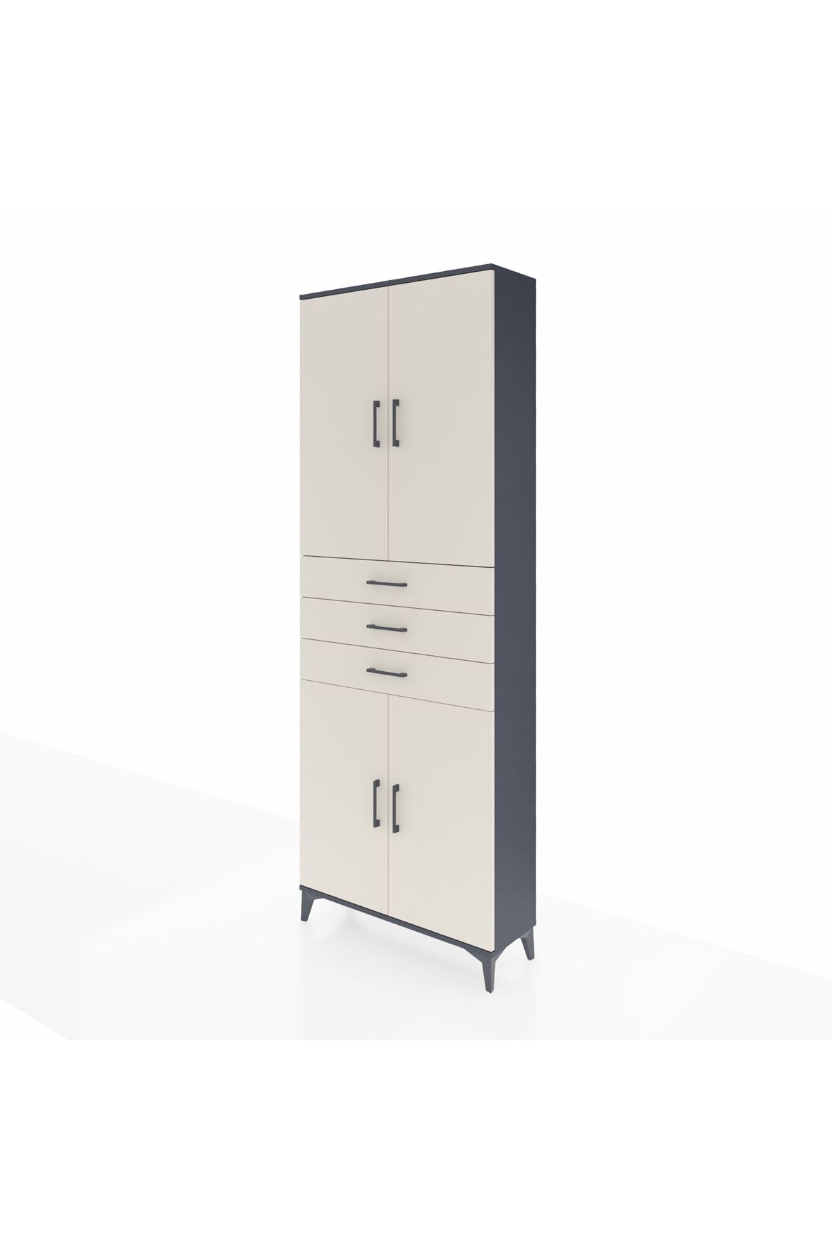 Arges Dolap 4 Raflı 3 Çekmeceli 4 Kapaklı 88x30x243 - S33M273V4A