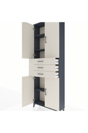 Arges Dolap 4 Raflı 3 Çekmeceli 4 Kapaklı 88x30x243 - S33M273V4A