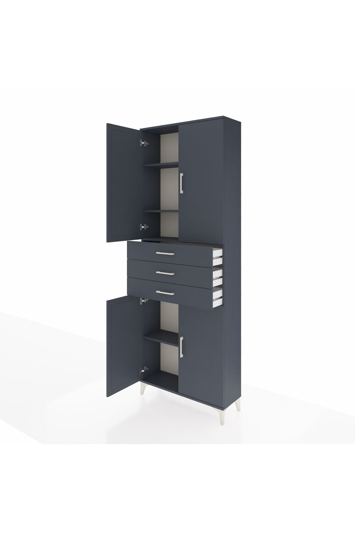 Arges Dolap 4 Raflı 3 Çekmeceli 4 Kapaklı 88x30x243 - S33M273V5A