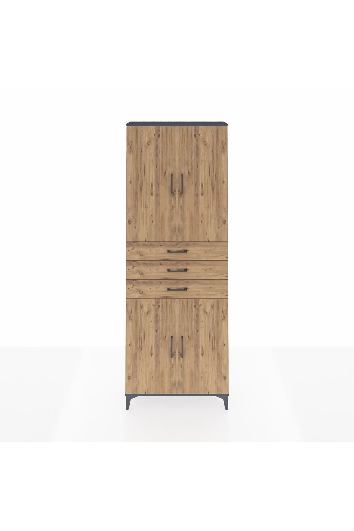 Arges Dolap 4 Raflı 3 Çekmeceli 4 Kapaklı 88x30x243 - S33M273V6A
