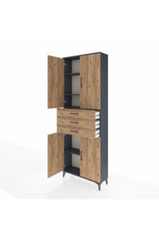 Arges Dolap 4 Raflı 3 Çekmeceli 4 Kapaklı 88x30x243 - S33M273V6A