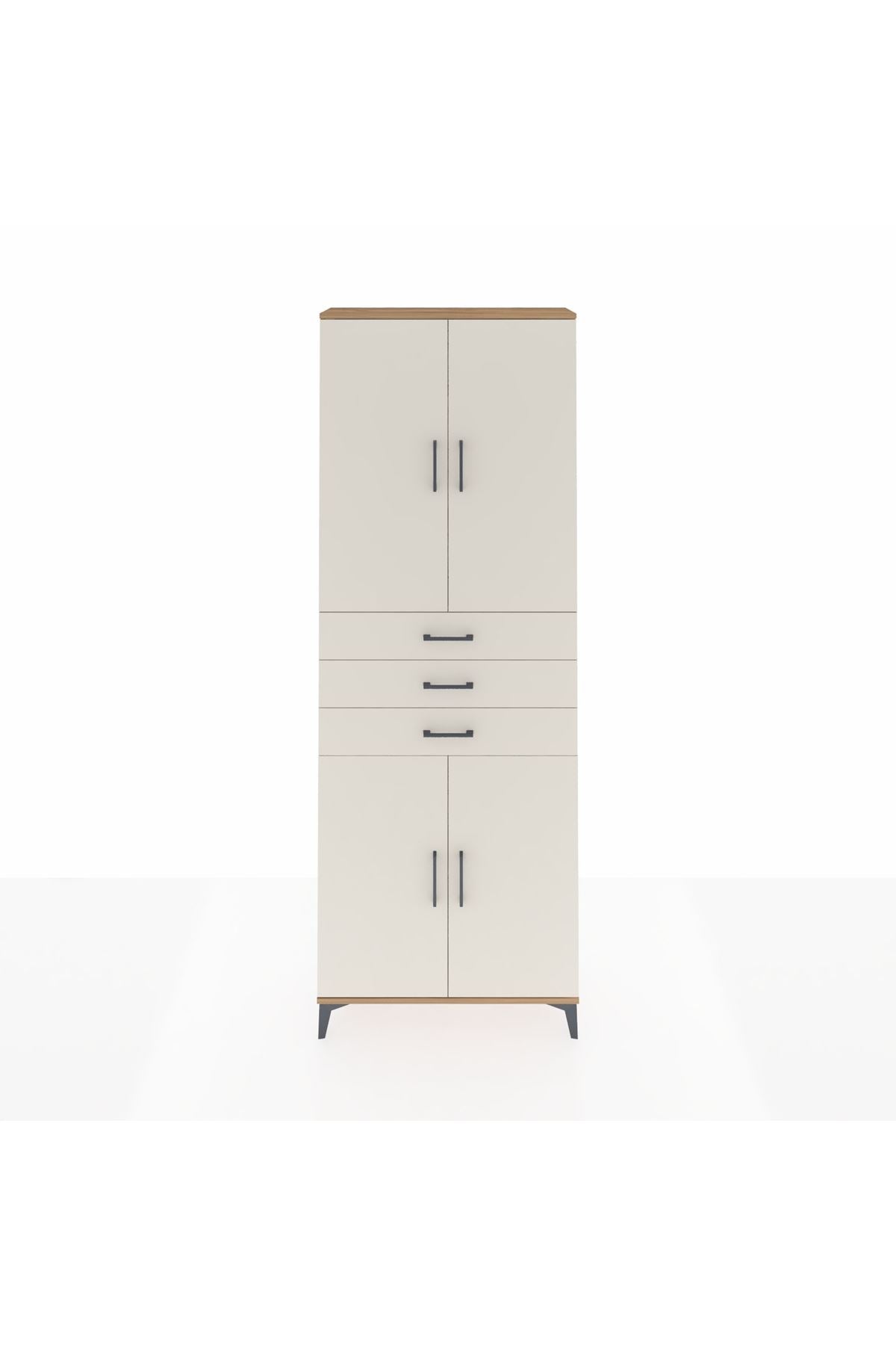 Arges Dolap 4 Raflı 3 Çekmeceli 4 Kapaklı 88x30x243 - S33M273V7A