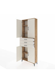 Arges Dolap 4 Raflı 3 Çekmeceli 4 Kapaklı 88x30x243 - S33M273V7A
