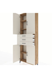 Arges Dolap 4 Raflı 3 Çekmeceli 4 Kapaklı 88x30x243 - S33M273V7A