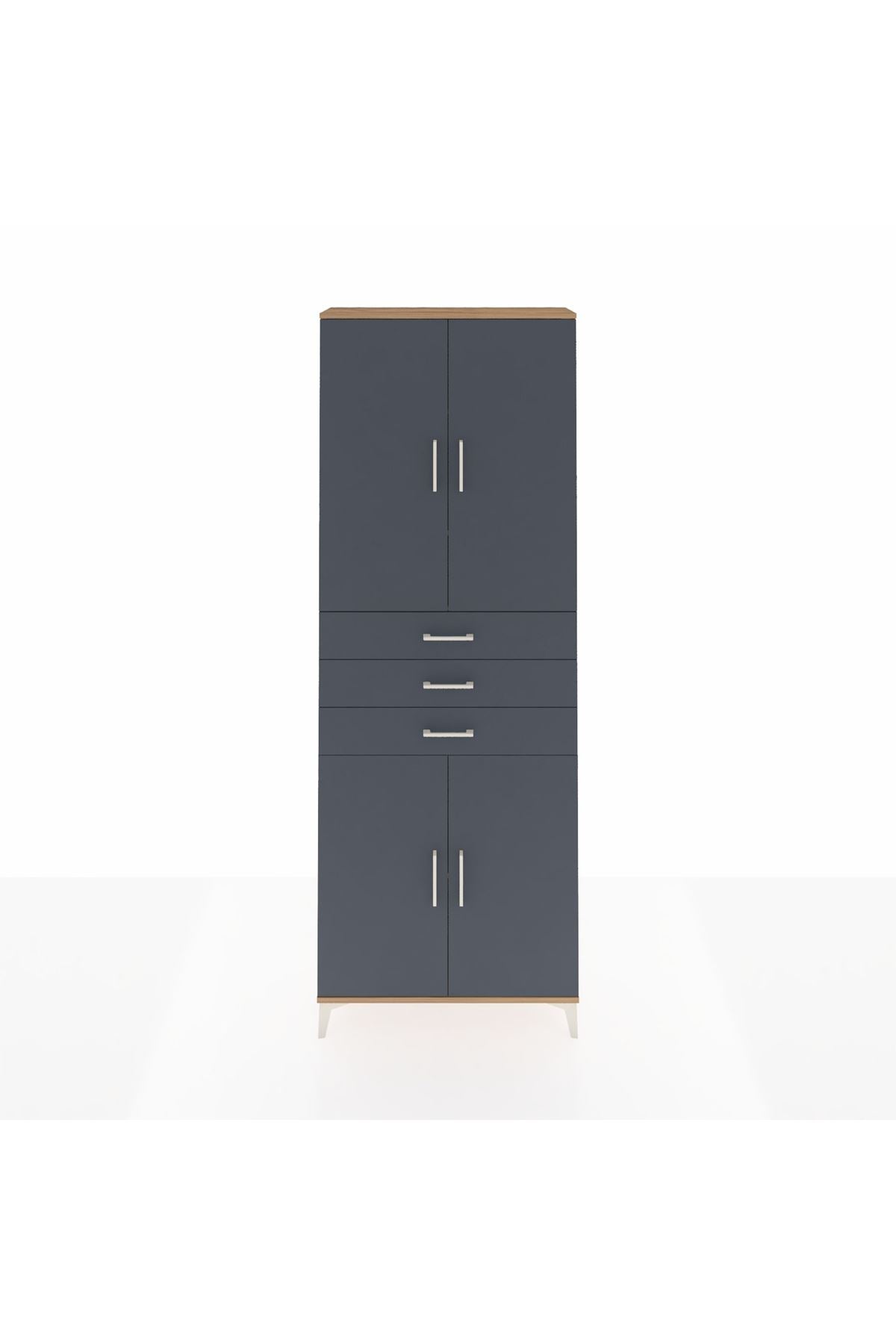 Arges Dolap 4 Raflı 3 Çekmeceli 4 Kapaklı 88x30x243 - S33M273V8A