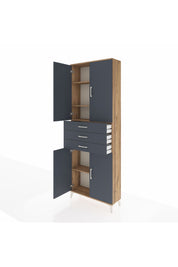Arges Dolap 4 Raflı 3 Çekmeceli 4 Kapaklı 88x30x243 - S33M273V8A