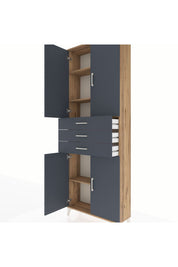 Arges Dolap 4 Raflı 3 Çekmeceli 4 Kapaklı 88x30x243 - S33M273V8A