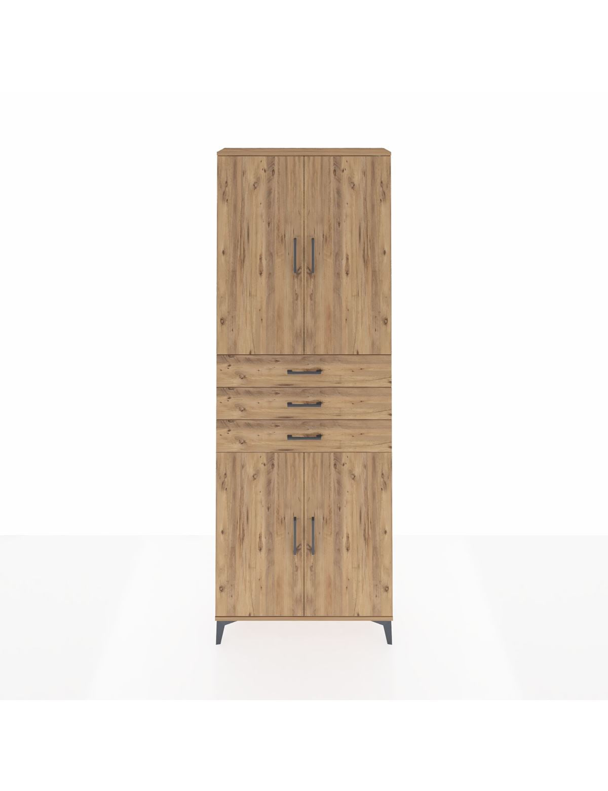 Arges Dolap 4 Raflı 3 Çekmeceli 4 Kapaklı 88x30x243 - S33M273V9A