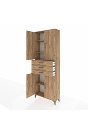 Arges Dolap 4 Raflı 3 Çekmeceli 4 Kapaklı 88x30x243 - S33M273V9A