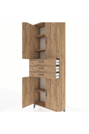 Arges Dolap 4 Raflı 3 Çekmeceli 4 Kapaklı 88x30x243 - S33M273V9A