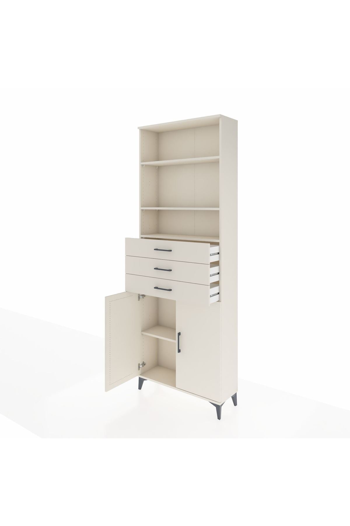 Arges Dolap 4 Raflı 3 Çekmeceli 2 Kapaklı 88x30x243 - S33M274V1A