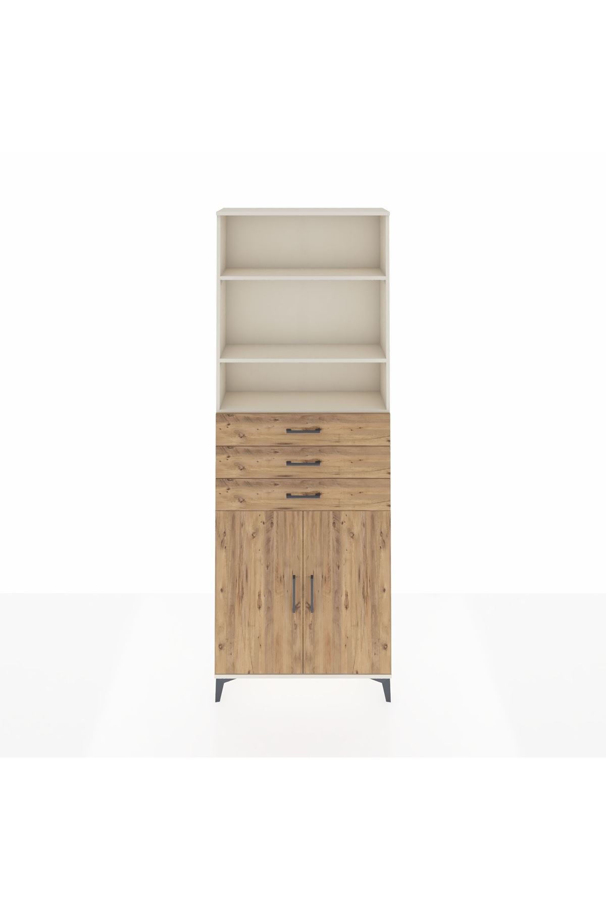Arges Dolap 4 Raflı 3 Çekmeceli 2 Kapaklı 88x30x243 - S33M274V3A