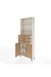 Arges Dolap 4 Raflı 3 Çekmeceli 2 Kapaklı 88x30x243 - S33M274V3A