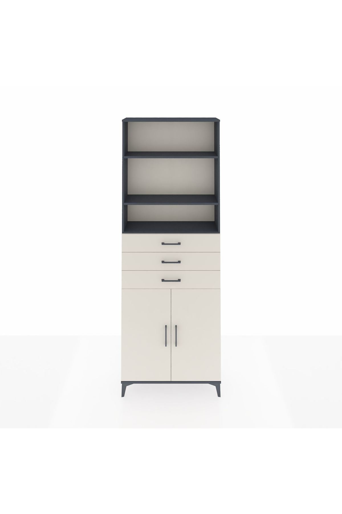 Arges Dolap 4 Raflı 3 Çekmeceli 2 Kapaklı 88x30x243 - S33M274V4A