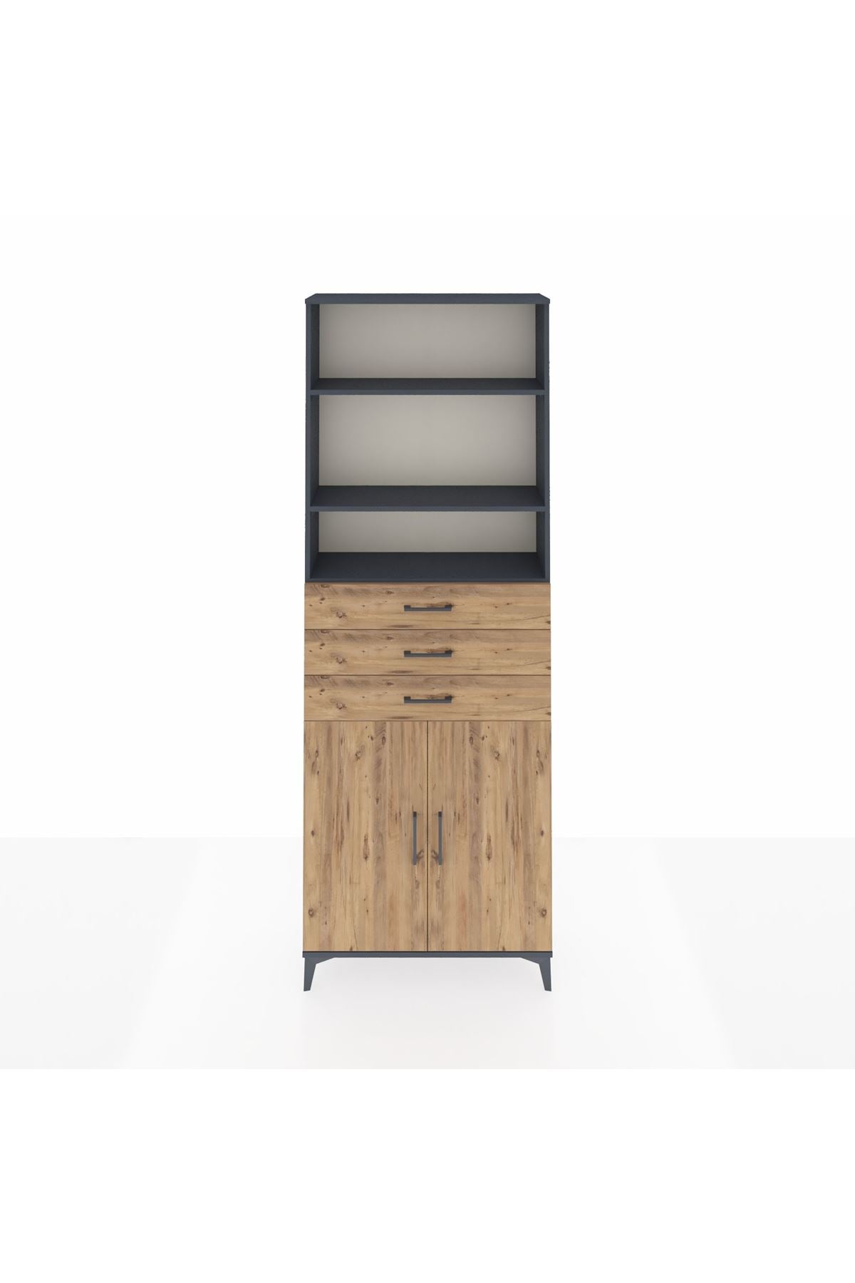 Arges Dolap 4 Raflı 3 Çekmeceli 2 Kapaklı 88x30x243 - S33M274V6A