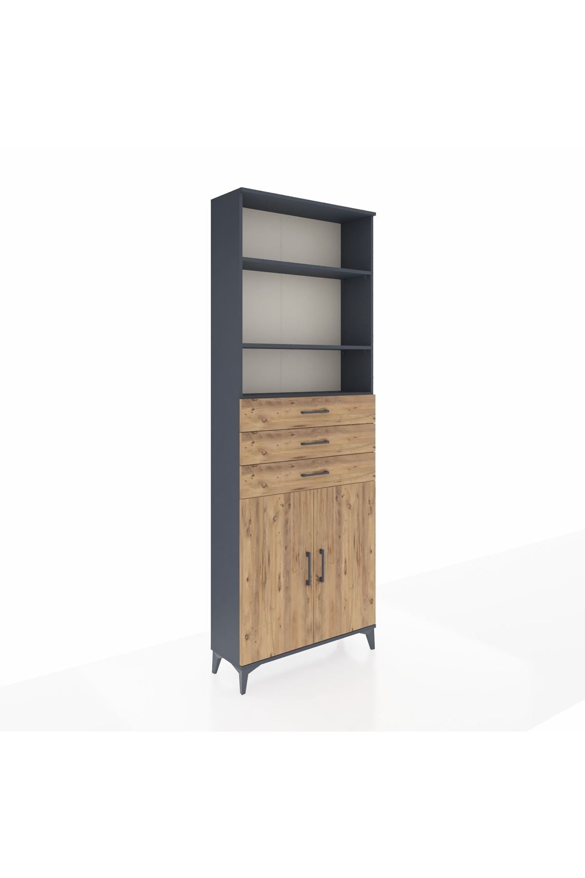 Arges Dolap 4 Raflı 3 Çekmeceli 2 Kapaklı 88x30x243 - S33M274V6A