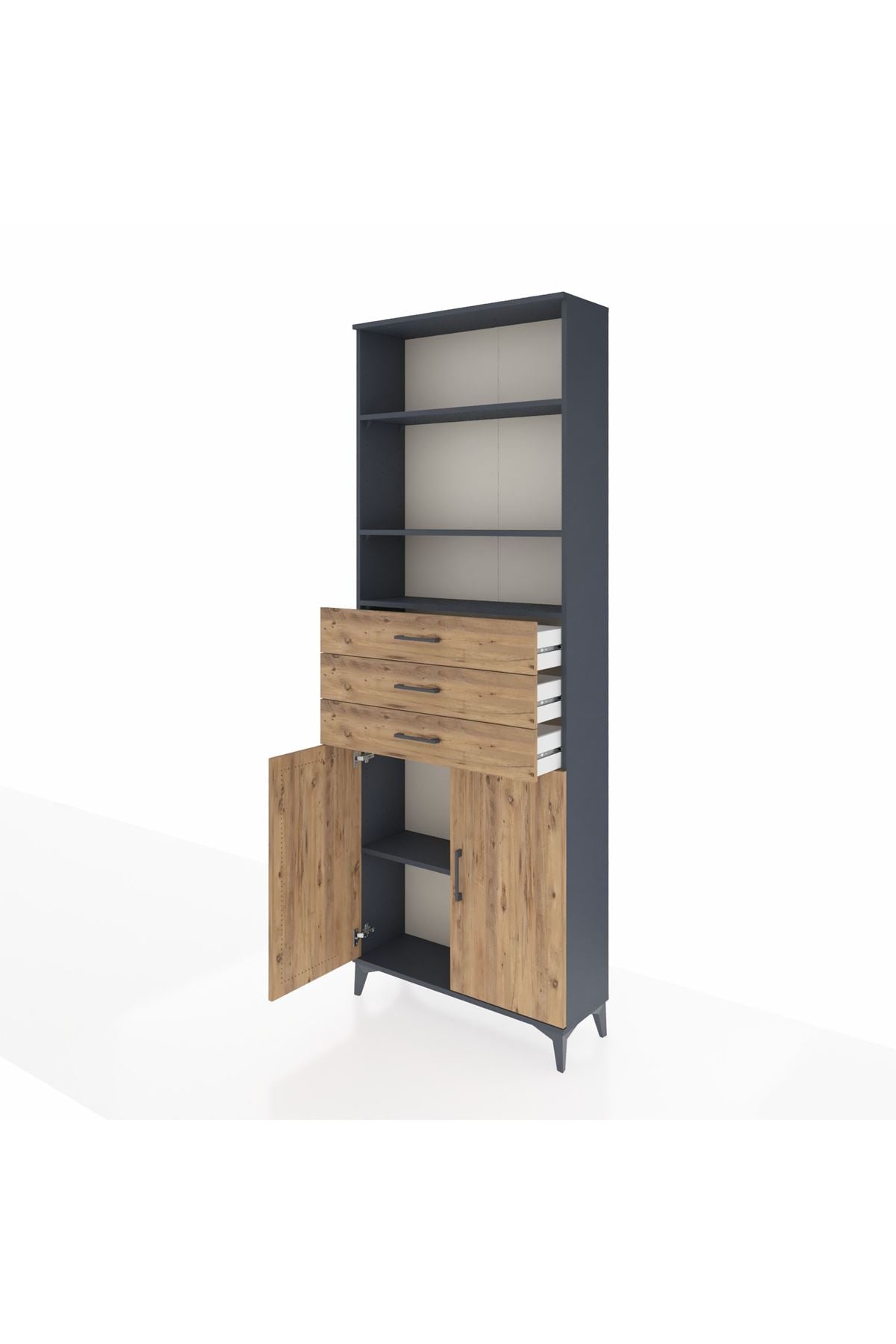 Arges Dolap 4 Raflı 3 Çekmeceli 2 Kapaklı 88x30x243 - S33M274V6A