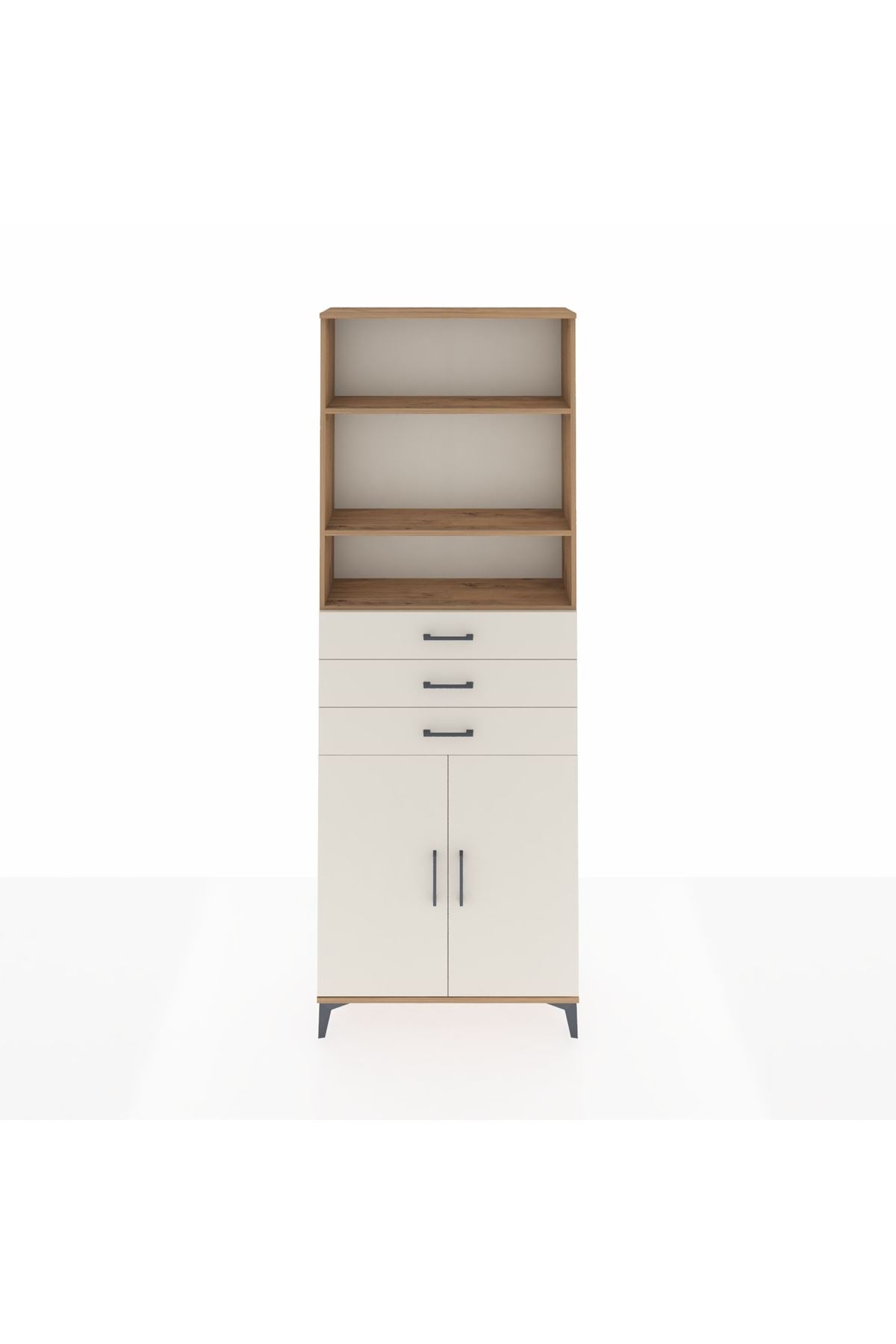 Arges Dolap 4 Raflı 3 Çekmeceli 2 Kapaklı 88x30x243 - S33M274V7A