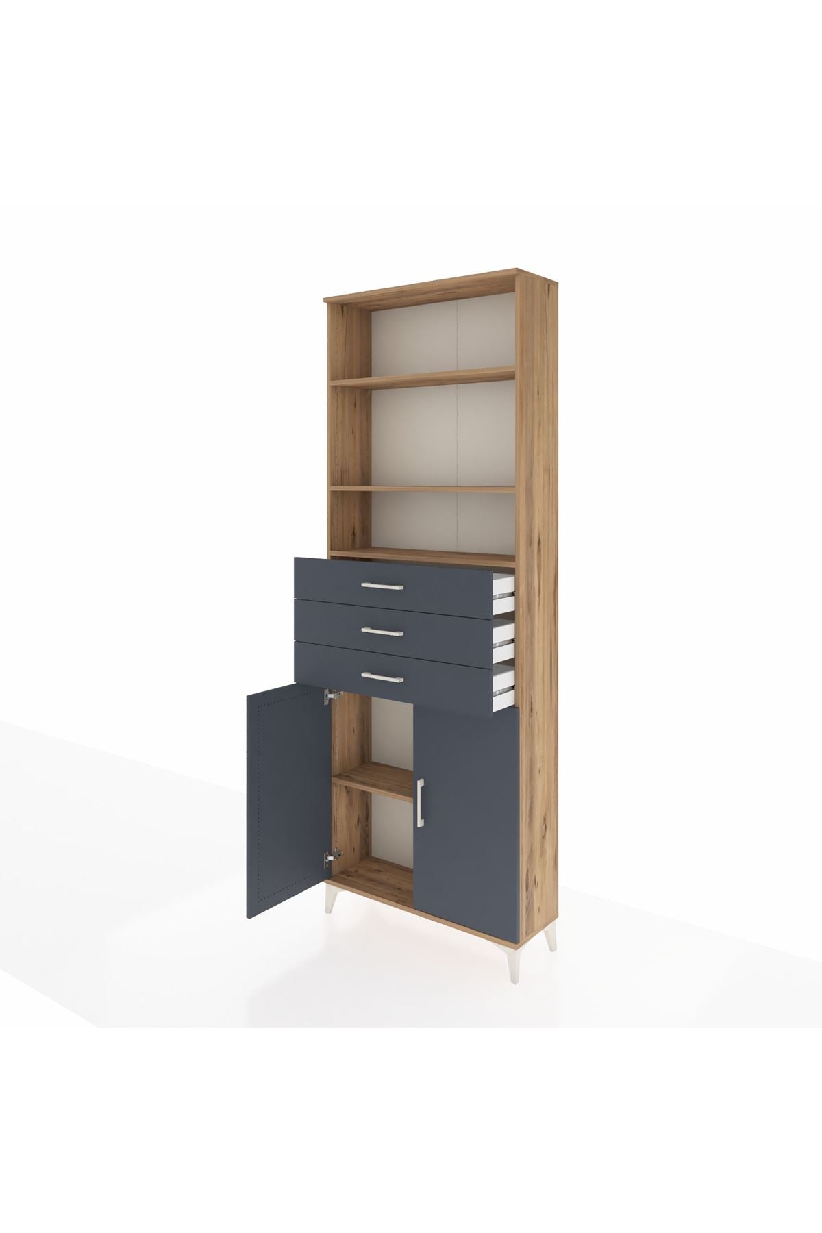 Arges Dolap 4 Raflı 3 Çekmeceli 2 Kapaklı 88x30x243 - S33M274V8A