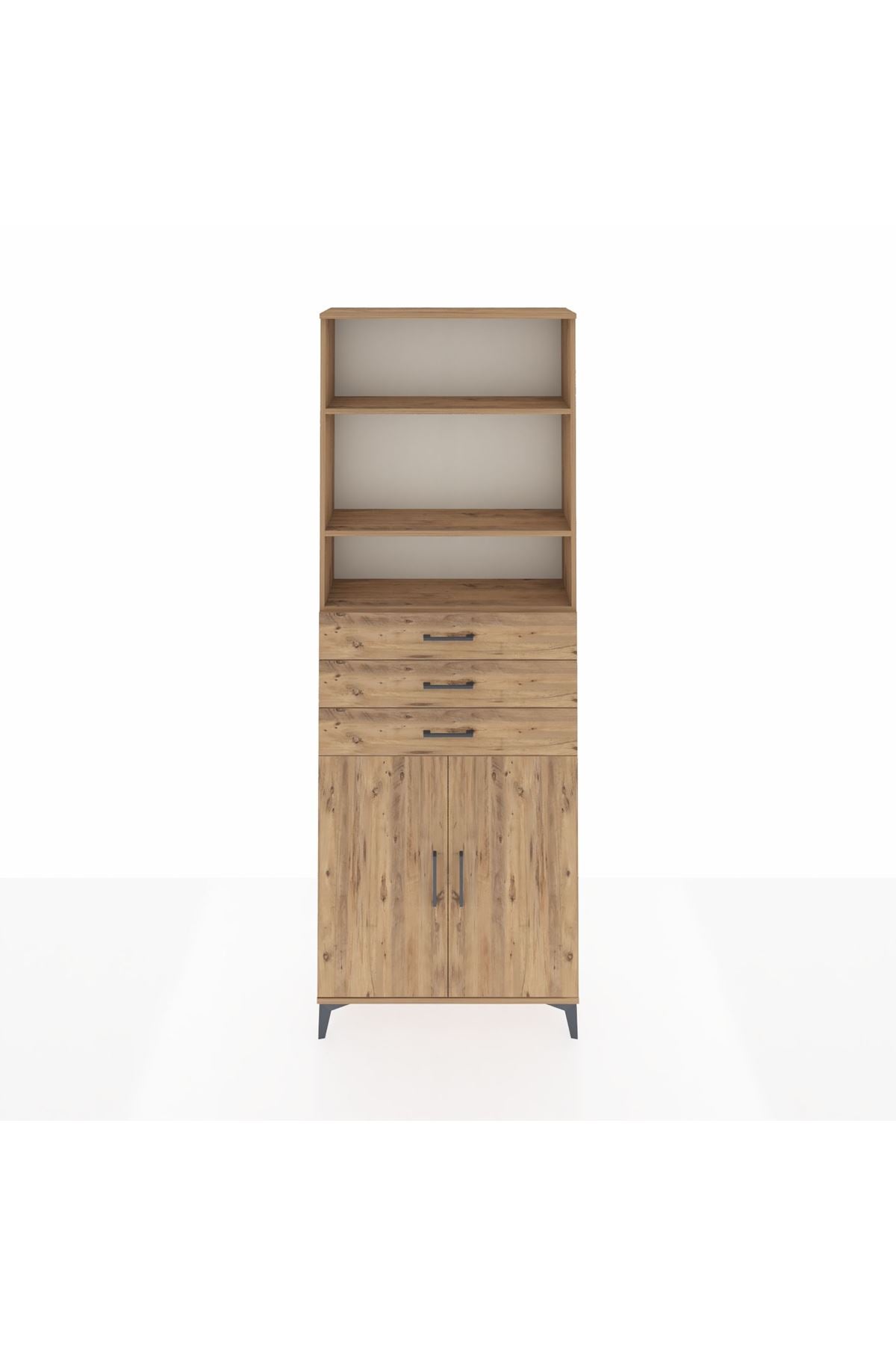 Arges Dolap 4 Raflı 3 Çekmeceli 2 Kapaklı 88x30x243 - S33M274V9A