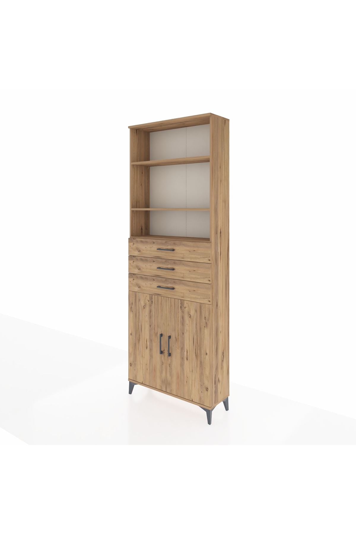 Arges Dolap 4 Raflı 3 Çekmeceli 2 Kapaklı 88x30x243 - S33M274V9A