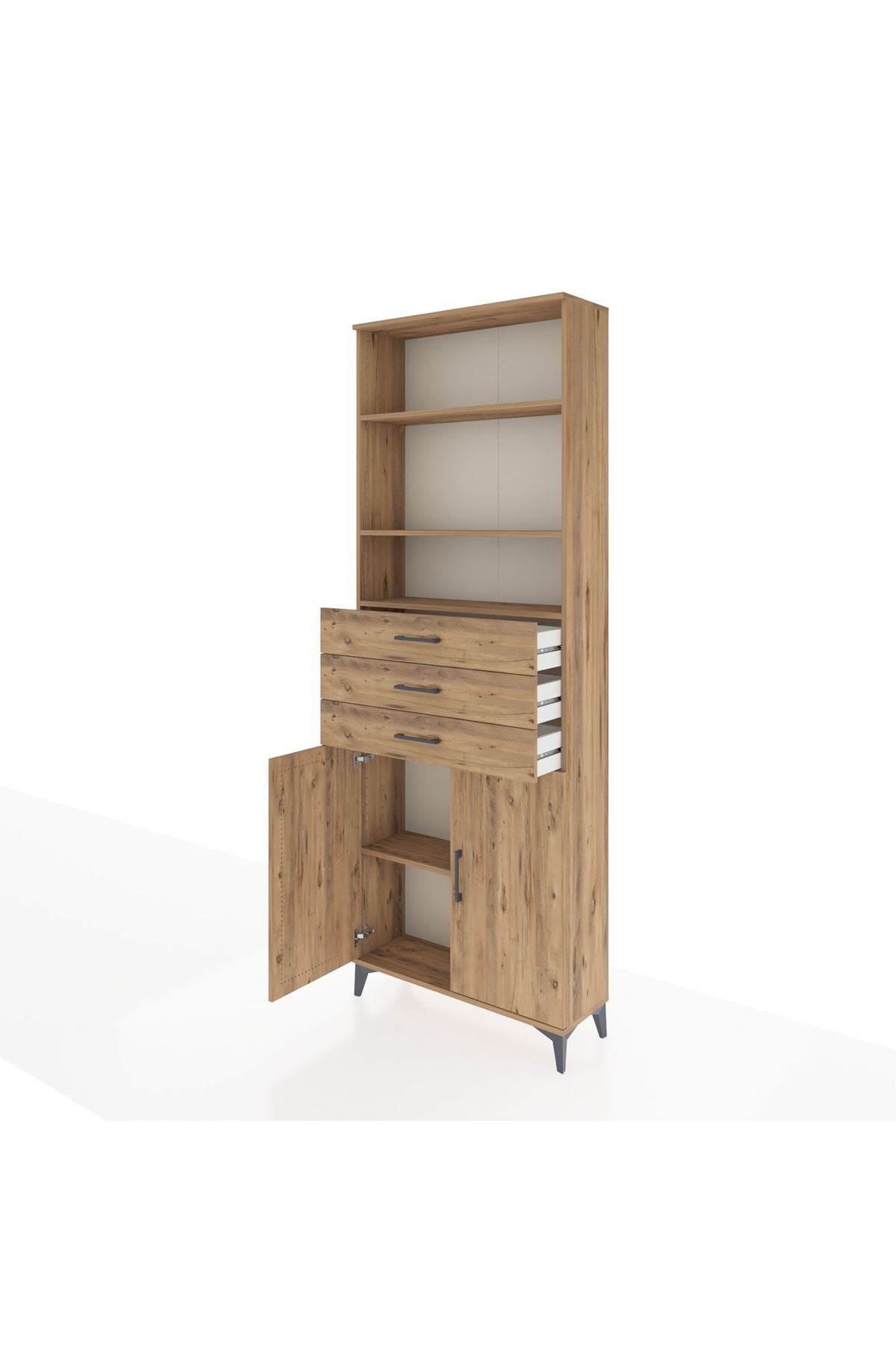Arges Dolap 4 Raflı 3 Çekmeceli 2 Kapaklı 88x30x243 - S33M274V9A