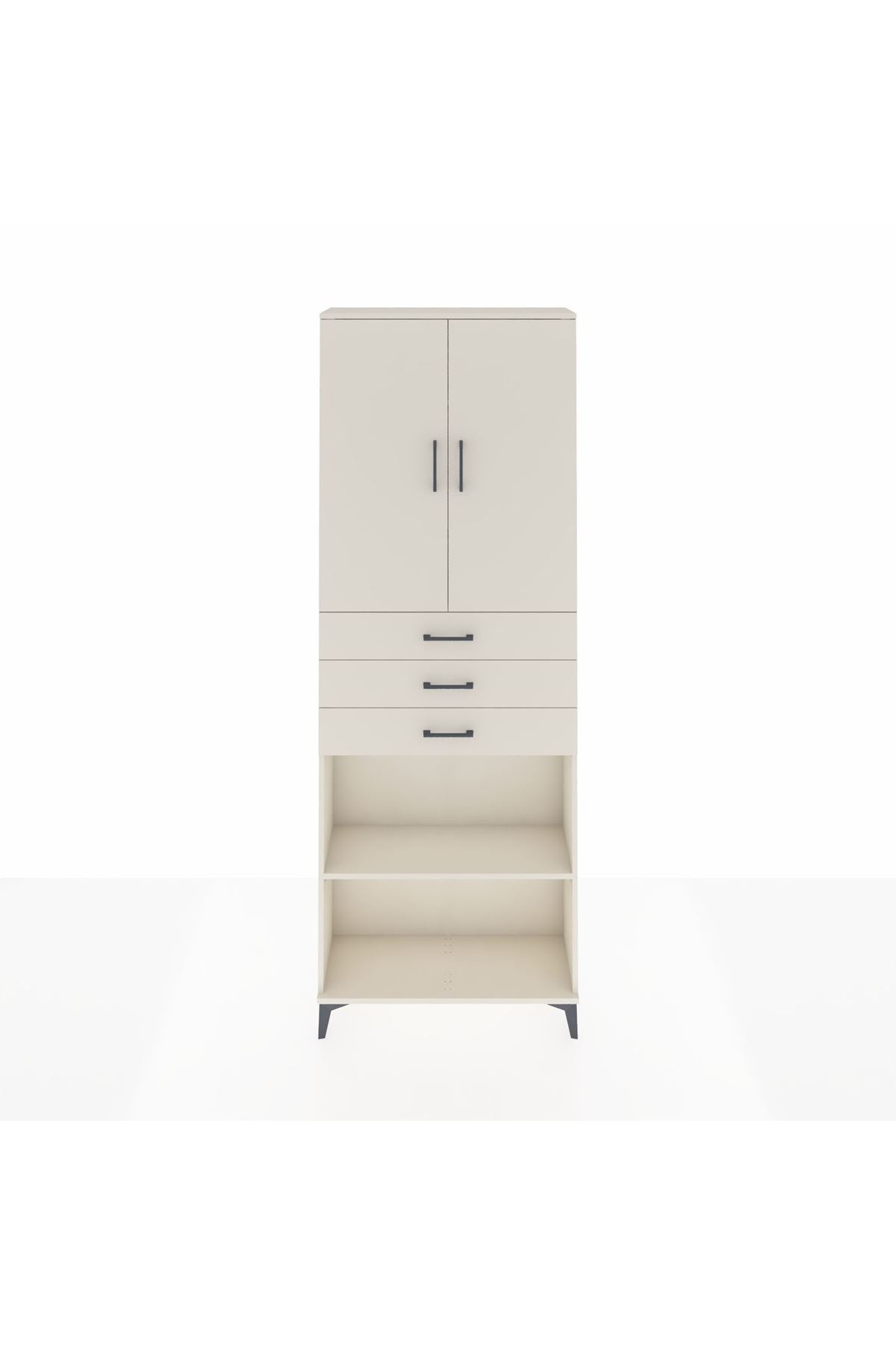 Arges Dolap 4 Raflı 3 Çekmeceli 2 Kapaklı 88x30x243 - S33M275V1A