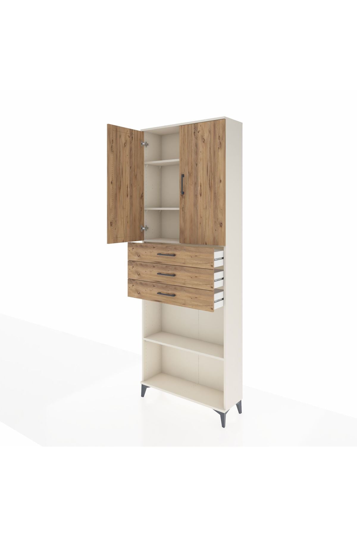 Arges Dolap 4 Raflı 3 Çekmeceli 2 Kapaklı 88x30x243 - S33M275V3A