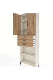 Arges Dolap 4 Raflı 3 Çekmeceli 2 Kapaklı 88x30x243 - S33M275V3A
