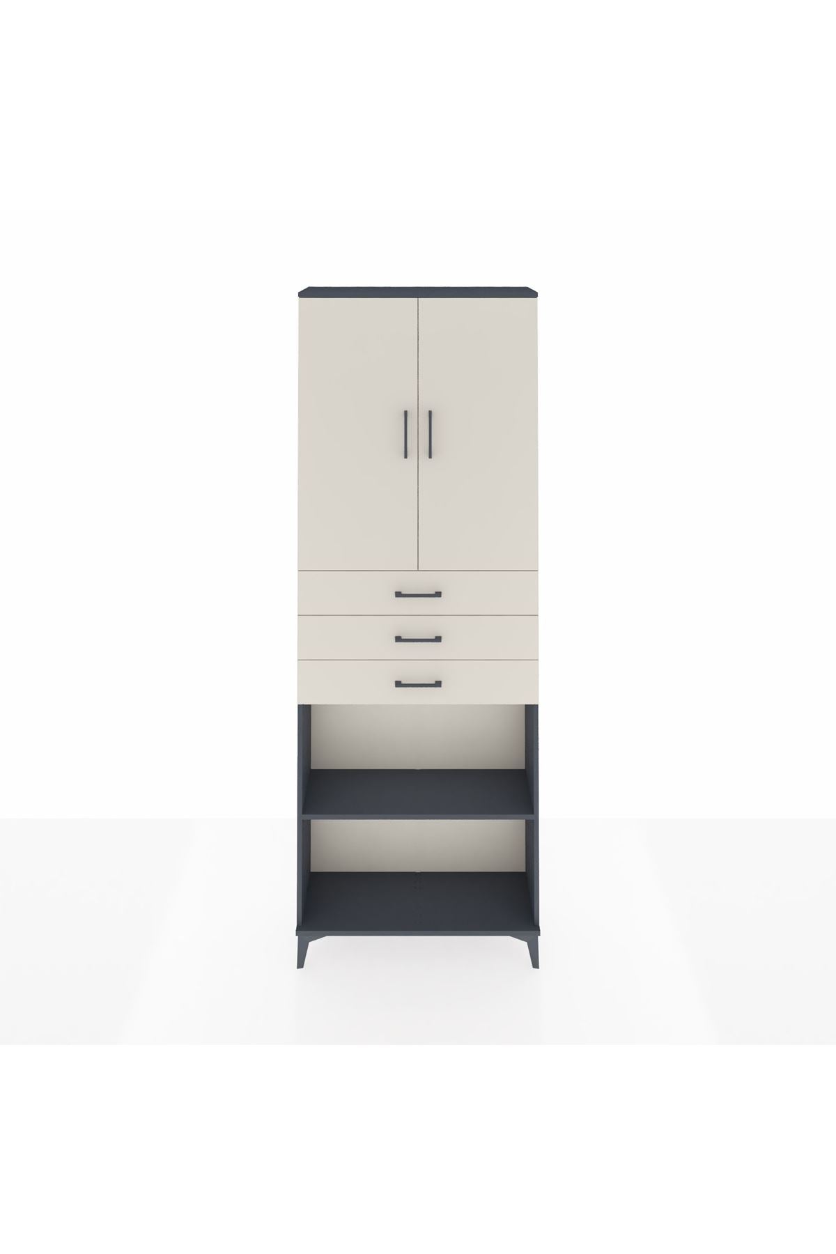 Arges Dolap 4 Raflı 3 Çekmeceli 2 Kapaklı 88x30x243 - S33M275V4A