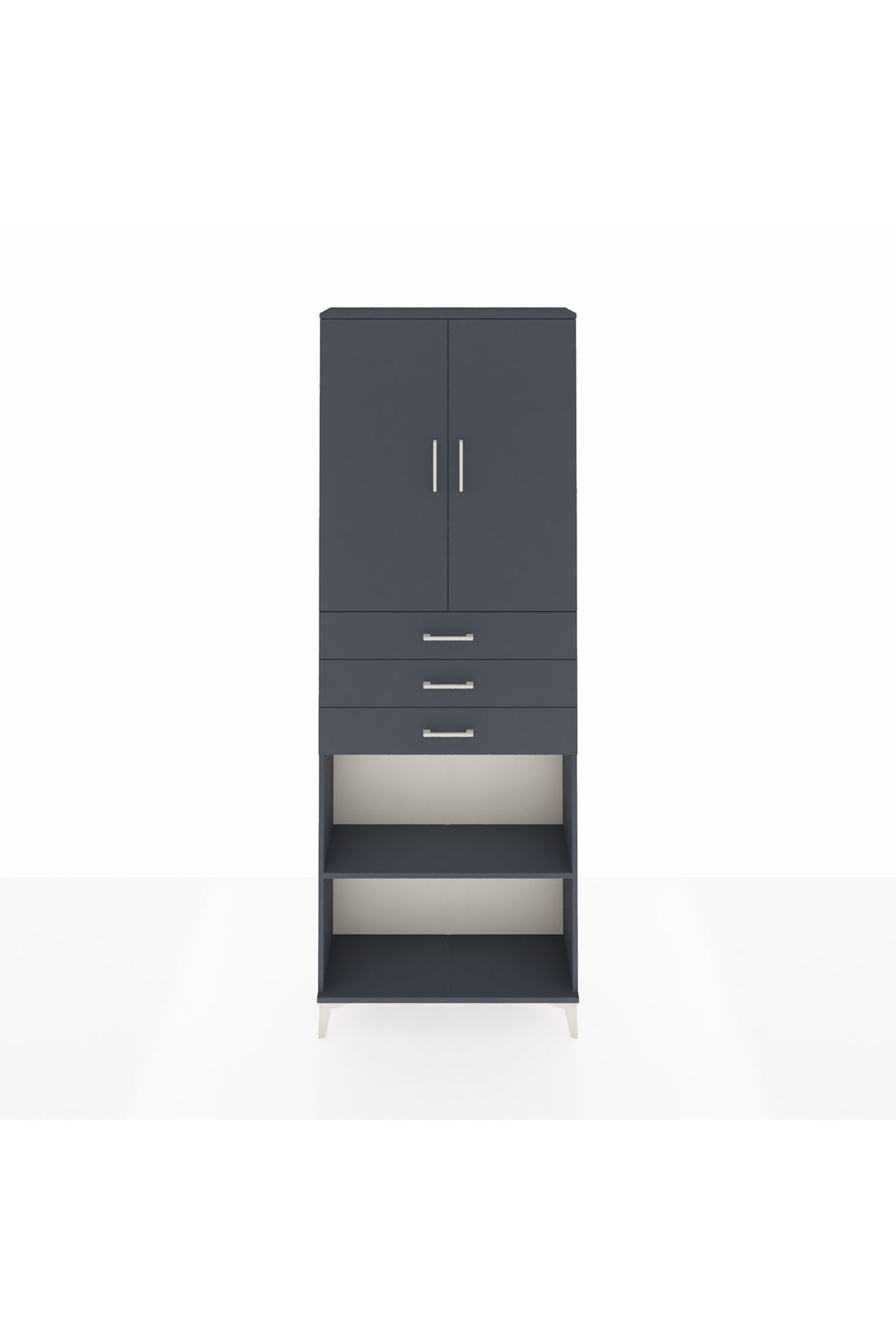 Arges Dolap 4 Raflı 3 Çekmeceli 2 Kapaklı 88x30x243 - S33M275V5A